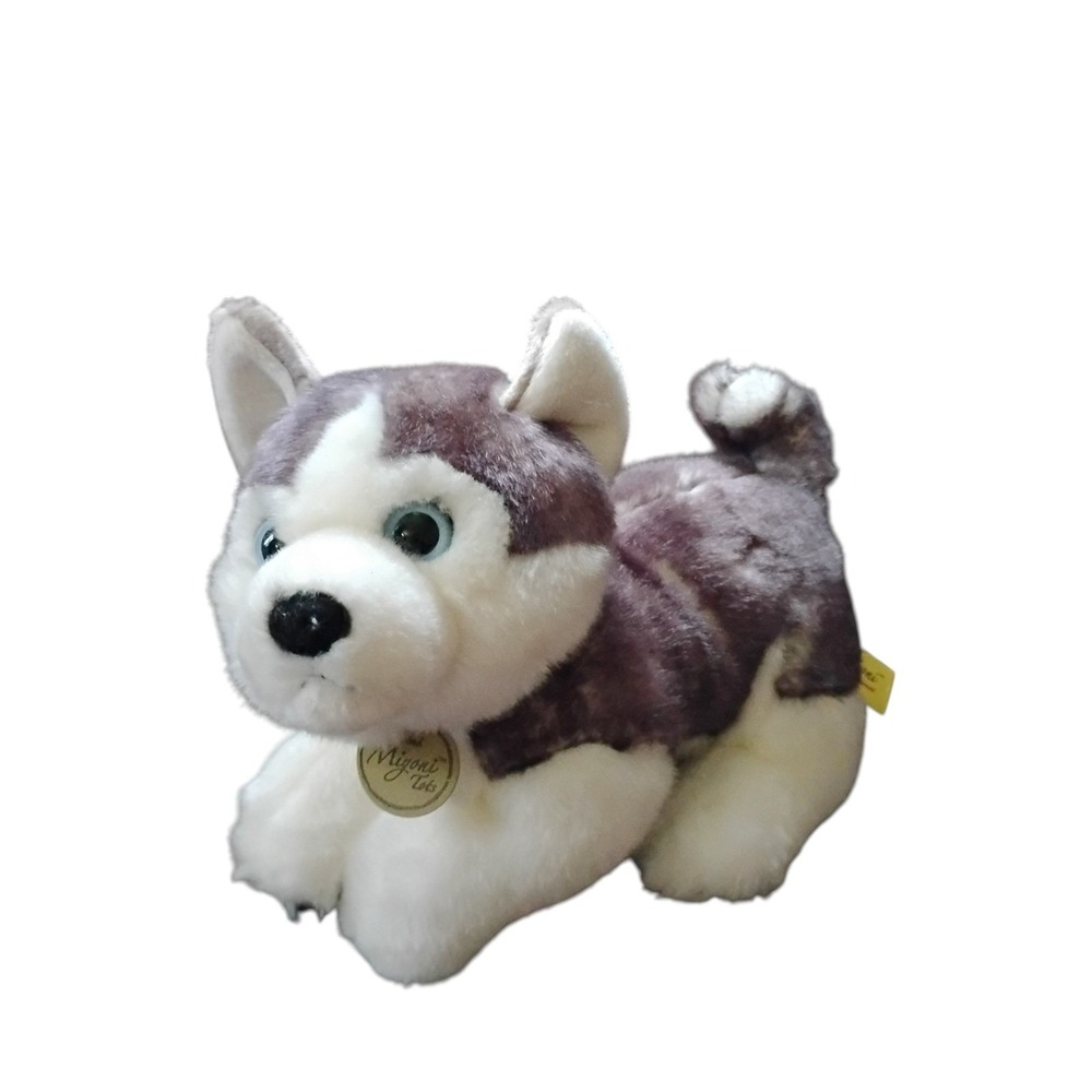 Aurora Miyoni Tots Siberian Husky Puppy Plush Stuffed Animal Blue Eyes Grey